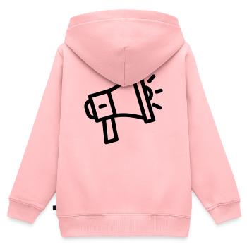 Megaphon - Kinder Premium Organic Zip Hoodie - Rosa - Hinten - AI Model Kid Female (0cm)
