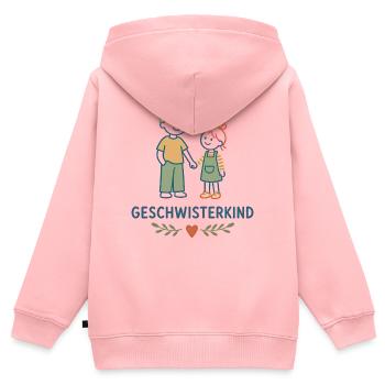 Geschwisterkind Geschwisterliebe - Kinder Premium Organic Zip Hoodie - Rosa - Hinten - AI Model Kid Female (0cm)
