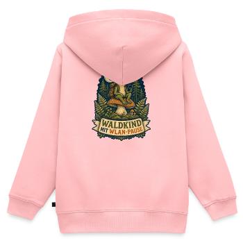 Waldkind mit WLAN-Pause - Kinder Premium Organic Zip Hoodie - Rosa - Hinten - AI Model Kid Female (0cm)