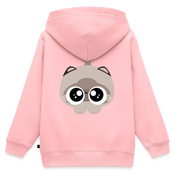 Étincelle du chaton aux grands yeux - Sweat Premium à capuche zippé enfant bio - rose - Dos - AI Model Kid Female (0cm)