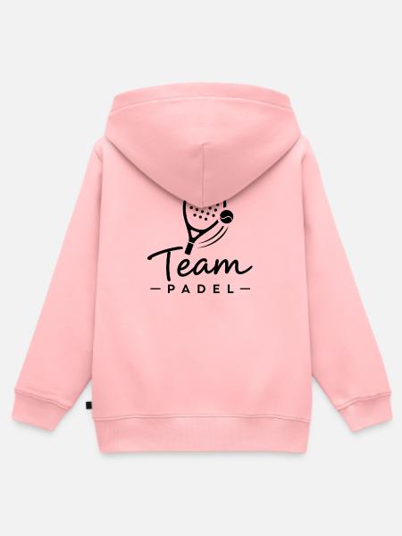 Team PADEL mit Padelschläger - Kinder Premium Organic Zip Hoodie - Rosa