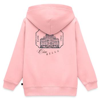 Rome Basilica Stamp Art - Kids Premium Organic Zip-up Hoodie - rose - Back - AI Model Kid Female (0cm)