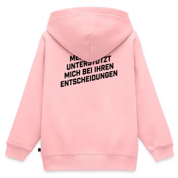 Frau unterstützt mich bei ihren Entscheidungen - Kinder Premium Organic Zip Hoodie - Rosa - Hinten - AI Model Kid Female (0cm)