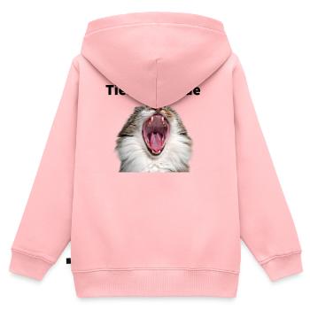 Tierisch Müde - Gähnende Katze Shirt - Kinder Premium Organic Zip Hoodie - Rosa - Hinten - AI Model Kid Female (0cm)