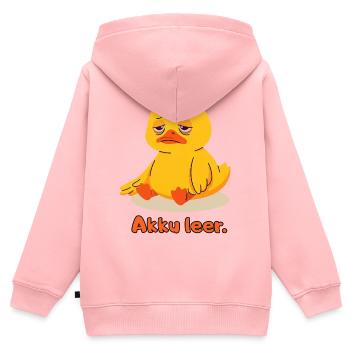 Ente Akku leer - Kinder Premium Organic Zip Hoodie - Rosa - Hinten - AI Model Kid Female (0cm)