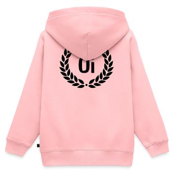Grüner Lorbeerkranz Outline - Kinder Premium Organic Zip Hoodie - Rosa - Hinten - AI Model Kid Female (0cm)
