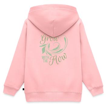 Wuchs mit dem Strom | Positive botanische Motivation - Kinder Premium Organic Zip Hoodie - Rosa - Hinten - AI Model Kid Female (0cm)