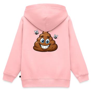 Brauner Comic-Hundehaufen mit Fliegen – Humorvoll - Kinder Premium Organic Zip Hoodie - Rosa - Hinten - AI Model Kid Female (0cm)