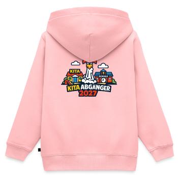 Kita Abgänger 2027 Rakete – Schulanfang Design - Kinder Premium Organic Zip Hoodie - Rosa - Hinten - AI Model Kid Female (0cm)