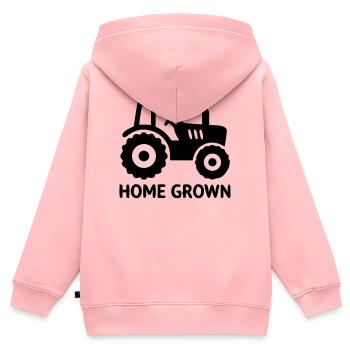 Insigne Tracteur Maison - Sweat Premium à capuche zippé enfant bio - rose - Dos - AI Model Kid Female (0cm)