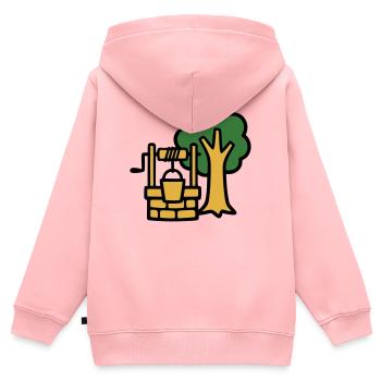 Draw Fountain Village Logo - Kids Premium Organic Zip-up Hoodie - rose - Back - AI Model Kid Female (0cm)