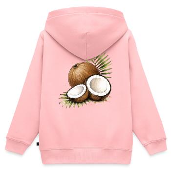 Kokosnuss Tropen Wasserfarbe - Kinder Premium Organic Zip Hoodie - Rosa - Hinten - AI Model Kid Female (0cm)
