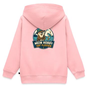 Mein Hobby hat Flossen – Angel-Otter - Kinder Premium Organic Zip Hoodie - Rosa - Hinten - AI Model Kid Female (0cm)