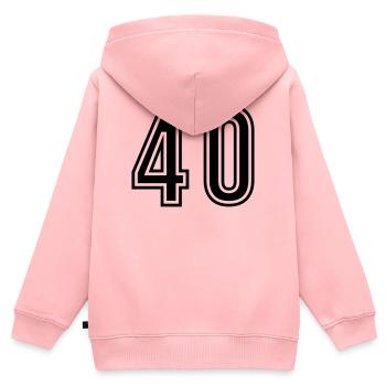 40 Zahl symbol - Kinder Premium Organic Zip Hoodie - Rosa - Hinten - AI Model Kid Female (0cm)