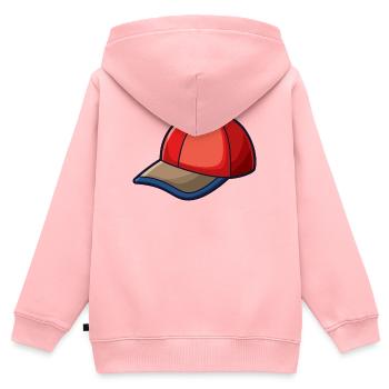 Cartoon Baseball Hat - Kids Premium Organic Zip-up Hoodie - rose - Back - AI Model Kid Female (0cm)