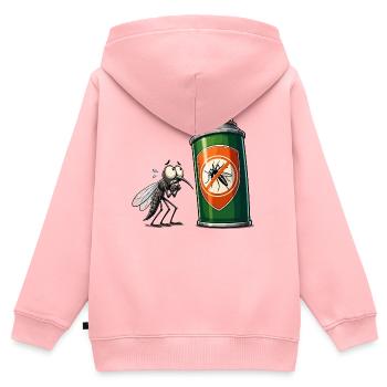 Mücke vs Sprühdose  - Kinder Premium Organic Zip Hoodie - Rosa - Hinten - AI Model Kid Female (0cm)