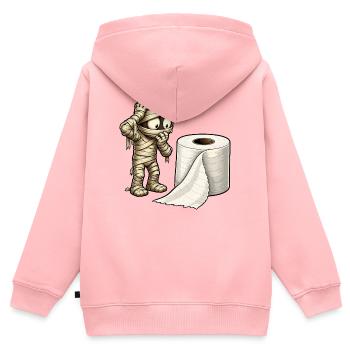 La momie et le dessin animé en papier toilette - Sweat Premium à capuche zippé enfant bio - rose - Dos - AI Model Kid Female (0cm)