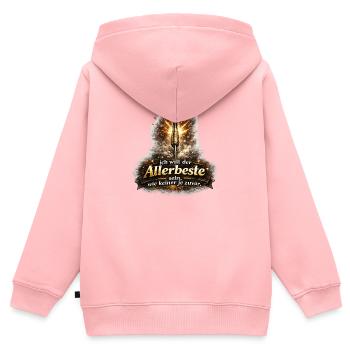 Allerbeste Sein Motiv Dart - Kinder Premium Organic Zip Hoodie - Rosa - Hinten - AI Model Kid Female (0cm)