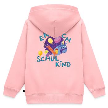 Schulkind  - Kinder Premium Organic Zip Hoodie - Rosa - Hinten - AI Model Kid Female (0cm)
