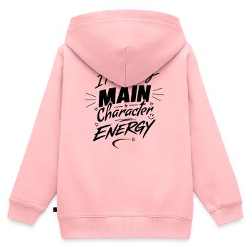 Cela donne de l’énergie au personnage principal – Assumez-le - Sweat Premium à capuche zippé enfant bio - rose - Dos - AI Model Kid Female (0cm)