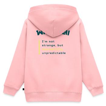 WIHTSAI | Wunderbar unberechenbar - Kinder Premium Organic Zip Hoodie - Rosa - Hinten - AI Model Kid Female (0cm)