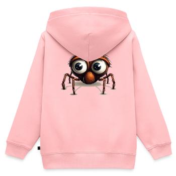 Spinne mit Riesenaugen Cartoon - Kinder Premium Organic Zip Hoodie - Rosa - Hinten - AI Model Kid Female (0cm)
