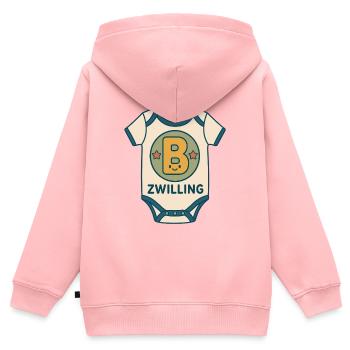 Zwilling Babybody Buchstabe B - Kinder Premium Organic Zip Hoodie - Rosa - Hinten - AI Model Kid Female (0cm)