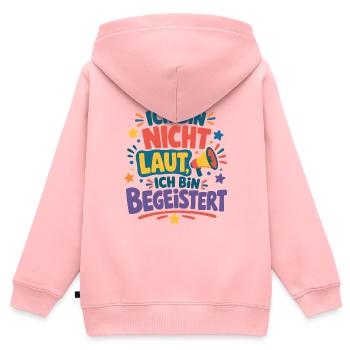 Ich bin nicht laut ich bin begeistert Spruch - Kinder Premium Organic Zip Hoodie - Rosa - Hinten - AI Model Kid Female (0cm)