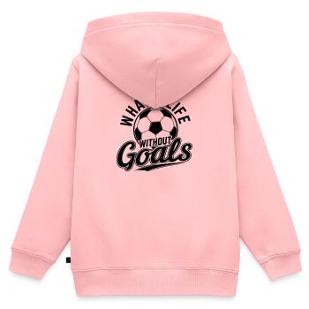 Emblème des buts de football - Sweat Premium à capuche zippé enfant bio - rose - Dos - AI Model Kid Female (0cm)