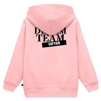 Dream Team Captain - Kapitän Coach Beste Gruppe - Kinder Premium Organic Zip Hoodie - Rosa - Hinten - AI Model Kid Female (0cm)
