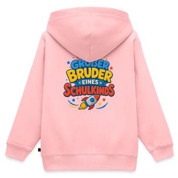 Großer Bruder eines Schulkindes Rakete - Kinder Premium Organic Zip Hoodie - Rosa - Hinten - AI Model Kid Female (0cm)