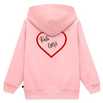 Beste Oma - Kinder Premium Organic Zip Hoodie - Rosa - Hinten - AI Model Kid Female (0cm)