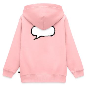 Sprechblase_Grunge_Pinsel - Kinder Premium Organic Zip Hoodie - Rosa - Hinten - AI Model Kid Female (0cm)
