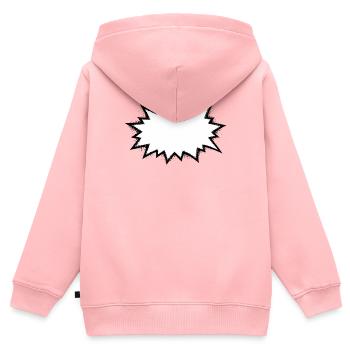 Sprechblase_Grunge_Explosion - Kinder Premium Organic Zip Hoodie - Rosa - Hinten - AI Model Kid Female (0cm)