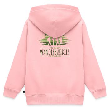 Glück ist mit Wanderbuddies zu wandern - Kinder Premium Organic Zip Hoodie - Rosa - Hinten - AI Model Kid Female (0cm)