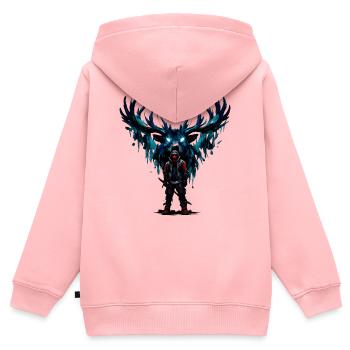 Night Warrior with Blue Wings - Kids Premium Organic Zip-up Hoodie - rose - Back - AI Model Kid Female (0cm)