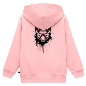 Dark Bat Ink - Gothic Art Bat Head - Kids Premium Organic Zip-up Hoodie - rose - Back - AI Model Kid Female (0cm)