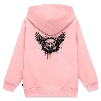 Majestätisches Adler-Splash-Tattoo - Kinder Premium Organic Zip Hoodie - Rosa - Hinten - AI Model Kid Female (0cm)