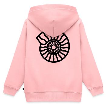 Ammonit - Kinder Premium Organic Zip Hoodie - Rosa - Hinten - AI Model Kid Female (0cm)
