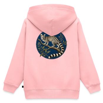 Genetta genetta – Naturkundige Illustration - Kinder Premium Organic Zip Hoodie - Rosa - Hinten - AI Model Kid Female (0cm)