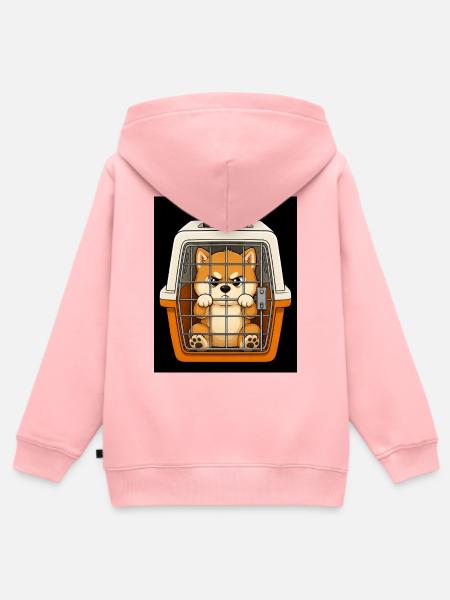 Grummelhund im Kofferbox-Design - Kinder Premium Organic Zip Hoodie - Rosa