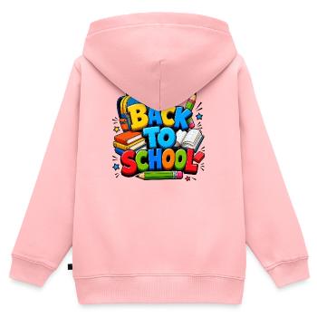 Bunte Schulanfangsmaterialien - Kinder Premium Organic Zip Hoodie - Rosa - Hinten - AI Model Kid Female (0cm)