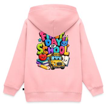 Erster Schultag im Bus - Kinder Premium Organic Zip Hoodie - Rosa - Hinten - AI Model Kid Female (0cm)