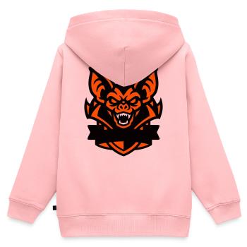 Fledermaus Maskottchen Wappen - Kinder Premium Organic Zip Hoodie - Rosa - Hinten - AI Model Kid Female (0cm)