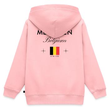 Mechelen Belgien Koordinaten Reise Souvenir - Kinder Premium Organic Zip Hoodie - Rosa - Hinten - AI Model Kid Female (0cm)