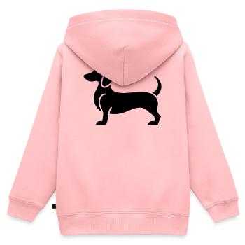 Dackel - Kinder Premium Organic Zip Hoodie - Rosa - Hinten - AI Model Kid Female (0cm)