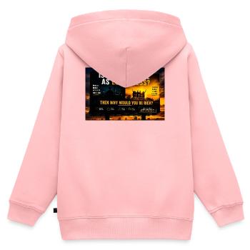 Reichtum versus Einsamkeit - Kinder Premium Organic Zip Hoodie - Rosa - Hinten - AI Model Kid Female (0cm)