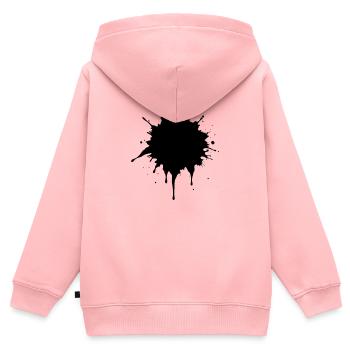 Tintenspritzer - Kinder Premium Organic Zip Hoodie - Rosa - Hinten - AI Model Kid Female (0cm)