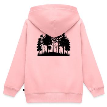 Waldbaumgrenze - Kinder Premium Organic Zip Hoodie - Rosa - Hinten - AI Model Kid Female (0cm)