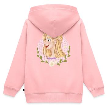 Pastellblüten Portrait - Kinder Premium Organic Zip Hoodie - Rosa - Hinten - AI Model Kid Female (0cm)